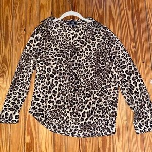 Cheetah print button up shirt